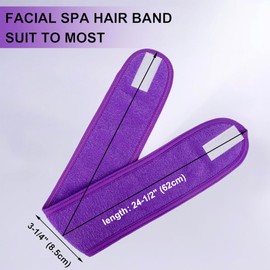 TopTie 20 Pcs Spa Headband Bulk SPA Facial Hair Band for Washing Face Makeup Headbands, Spa Wraps for Skincare - Gray