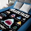 Shark Blanket Gifts for Kids Adult Shark Lovers Shark Faces