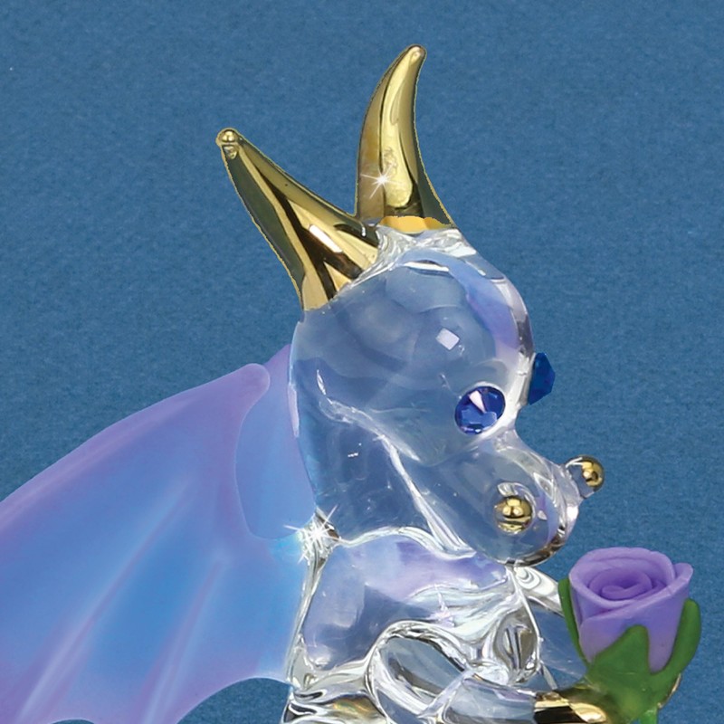 Glass Baron Sniffy The Dragon Glass Figurine, Hand Blown &