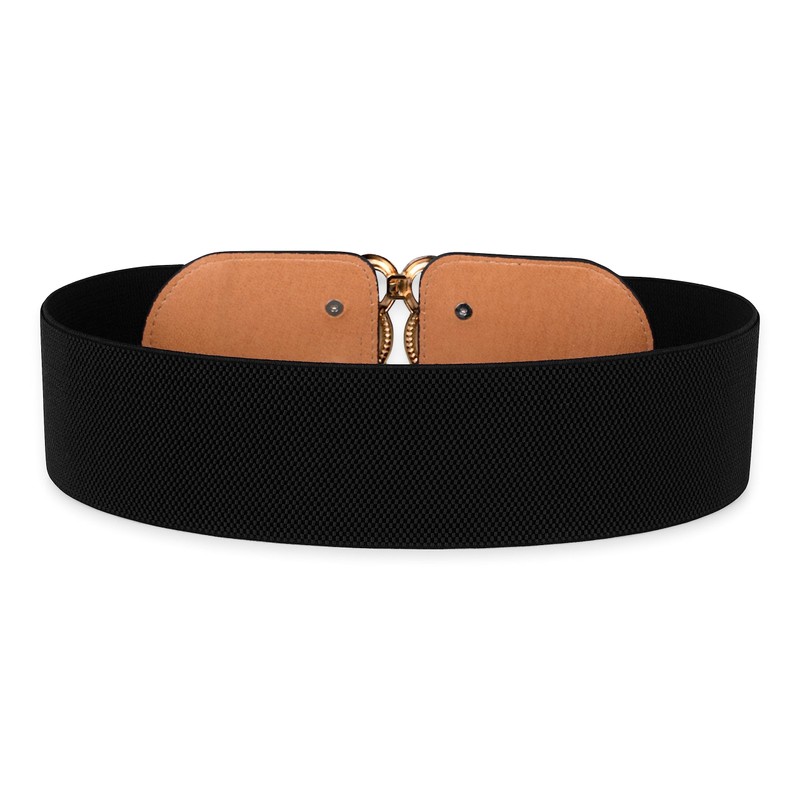 BlackButterfly Elástico Vintage Amplio Faja Elástico Perla Hebilla Cintura Cinturón
