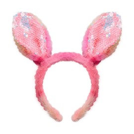 Plush Bunny Ears Headband Glitter Easter Headbands for Women Girls Sequin Rabbit Ears Hairbands Rabbit Ear Hair Hoop Easter Hair Accessories for Women Girls