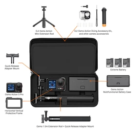 CYNOVA Osmo Action 5 Carry Case for DJI Action 5 Pro Accessories, Black Hard Shell Travel Bag for DJI Osmo Action 5 Pro, Compatible with OSMO Action 5 / Action 4 / Action 3 Action Camera Accessories