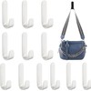 PENGYIP 12Pcs White J-Shaped Wall Hooks, Heavy Duty, Rust Resistant,