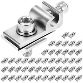 QWORK Grounding Tab 6.7-50 Pcs Aluminium Alloy Conductor Buried Connectors for Solar Panels, Grounding Clip, Ground Lug Compatible with Various Rail Types,