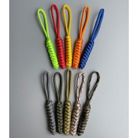 10 Pieces Zipper Pull Replacement Dress Zipper Pull Helper Hand Woven Vajra Knot Paracord Pull Tab Extender for Backpacks Jackets Luggage Purses Handbags (Mutil Color)