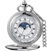 Alwesam Smooth Pocket Watch Moon Phase Calendar Roman Numerals Scale