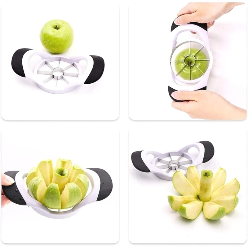 Cortador y descorazonador de manzanas de acero inoxidable, 8 rebanadas