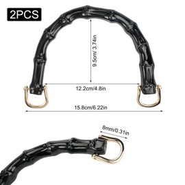 Rairsky Pack of 2 short handles for bags, crochet bag, braided bag and leather handbag, bag handle for crochet bags, bag handles, replacement handles for crochet bags, bag accessories, handles
