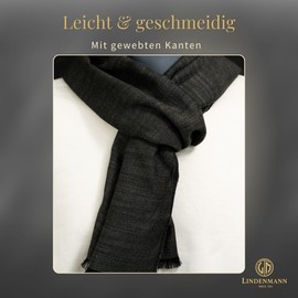 LINDENMANN Men's Scarf, Grey, Men's Scarf, Thin, 100% Viscose, gray