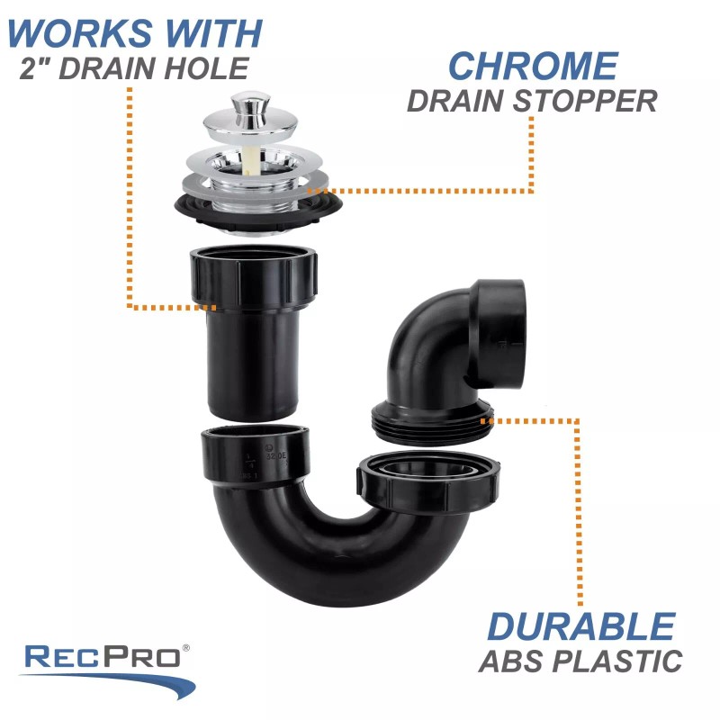 RecPro LaSalle Bristol 652010LP Shower Drain/Trap Pack