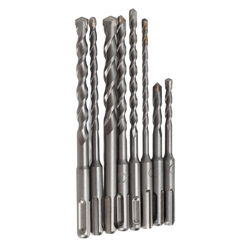 8Pcs Hammer Drill Bit Carbide Tip 2 Flute Drilling Tool
