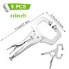 SHUESS 5 Pcs C Clamp Locking Pliers 11 Inch Vise