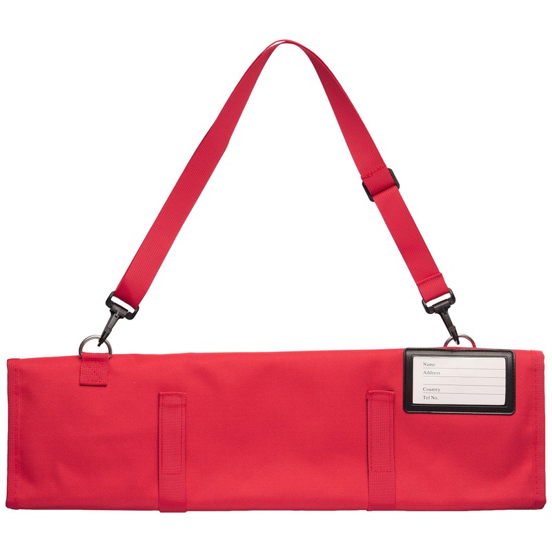 Mercer Culinary 7-Pocket Knife Roll Storage Bag, Red