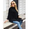 Ferand Ladies' Hooded Cape with Fringed Hem, Crochet Poncho Knitting