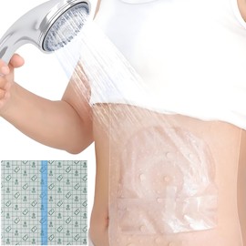 10" x 10" Ostomy Shower Cover [Pack of 25], Ostomy Bag Shower Protector Stoma Shower Guard Colostomy Shower Shields Waterproof Bandage for Women Men Showering