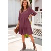 Dokotoo Women's V Neck Ribbed Knit Mini Dress Long Sleeve
