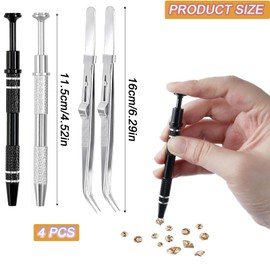 mohito Piercing Pliers Set for Ball Changing, Piercing Ball Pliers, Jewellery Tweezers with 2 Claws, Ball Grip Pliers, Piercing, Piercing Pliers, Stainless Steel, for Small Parts Jewellery Components,