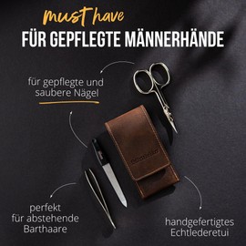 Störtebekker® Premium Nail Set - Scissors, File, Tweezers Made of Stainless Steel - Gift Idea - Includes Genuine Leather Case - Made in Germany