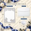 DORIS HOME 50Pcs Glitter Silver Butterfly Quinceanera Invitations, 5" x