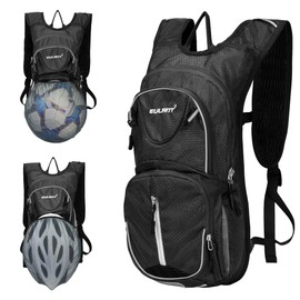EULANT Fahrrad Rucksack Klein,Trinkrucksack 8l Con Wärmedämmschicht Wasserrucksack MTB Rucksack Reflektierend Skirucksack,Wasserdicht Sportrucksack für Joggen Trekking Laufen,Schwarz