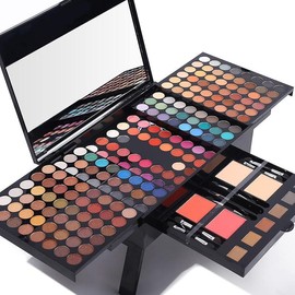 Professional Makeup Kit for Women with Mirror In One Makeup Gift Set for Teens 180 Color Eyeshadow Palette 2 Blush 2 Powder 1 Eyeliner 4 Eyebrow Make Up Sets Matte Shimmer Mixing Pallet Eye Shadow Coverage 03 milk  pore  eclipse  primer Cosmetic eyeshado