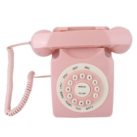 CHENJIEUS Vintage Phone,Rotary Retro Corded Landline Phone,landline Phones for Seniors,Used in Homes, Offices, Hotels, Etc., It is The Best Gift for Your Friends (Pink)