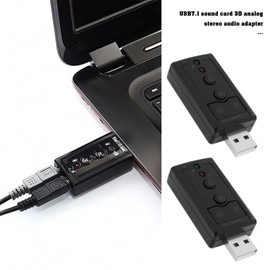 VGOL 2pcs USB 2.0 Virtual 7.1 Channel Stereo Audio Adapter External Sound Card with 3.5mm Audio and Microphone Port Suitable for Desktop Laptops with USB Port