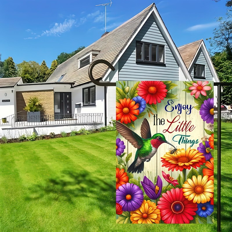 Hummingbird Garden Flags Flower Garden Yard Flags 12X18 Double Sided