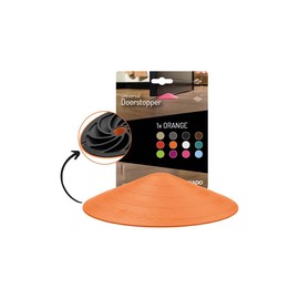 Doornado Strong Rubber Door Stopper - Door Holder No Drilling - For All Types of Doors and Floors - 118 x 25 mm - Design Price - Orange