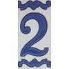 House Numbers Ceramic Tile Letters & Frame Spanish Blue Design