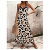 SOLY HUX Women's Leopard Print Maxi Dress V Neck Spaghetti