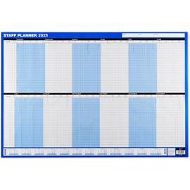2025 Staff Year Planner Wall Calendar - Up to 40 Staff Members