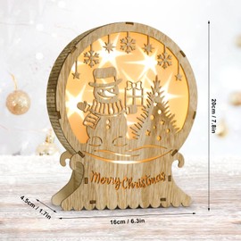 Sprinlot LED Christmas Lighting Made of Wood, LED Snowman Light, Christmas Decoration Lighting, Luminous Christmas Star, Advent Winter Christmas Decoration, Window Lighting Wood for Indoor Windows