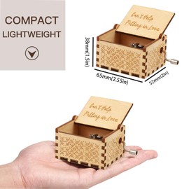 Huifengjie Wooden Music Box, Can't Help Falling in Love Hand Crank Music Boxes, Antique Carved Vintage Design, Wooden Music Box for Birthday, Valentine's Day, Anniversary, Christmas Gift