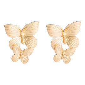 Stocking Stuffers Holiday Outfits for Women 2024 Butterfly Earrings for Women Gold Butterfly Earrings Long Tassel Earrings Rhinestone Dangle Earrings Butterfly Hoop Earrings Jewelry Gifts