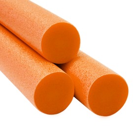 Chochkees Orange Pool Noodles 52" x 2.5" Inch (3-Pack) Swimming Solid Core Foam Tube, Floating Thick Noodles for Floating, Pool Accessories