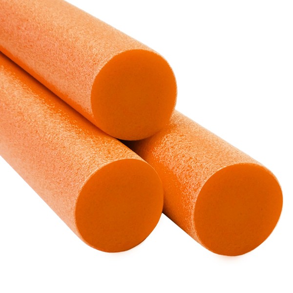Chochkees Orange Pool Noodles 52" x 2.5" Inch (3-Pack) Swimming
