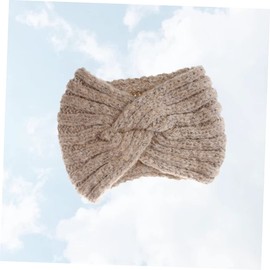 Baluue Woolen Yarn Knitted Hair Band for Women Soft Cross Headwrap Handmade Fashion Hair Accessories for Fall Outfits Comfortable Beige Design