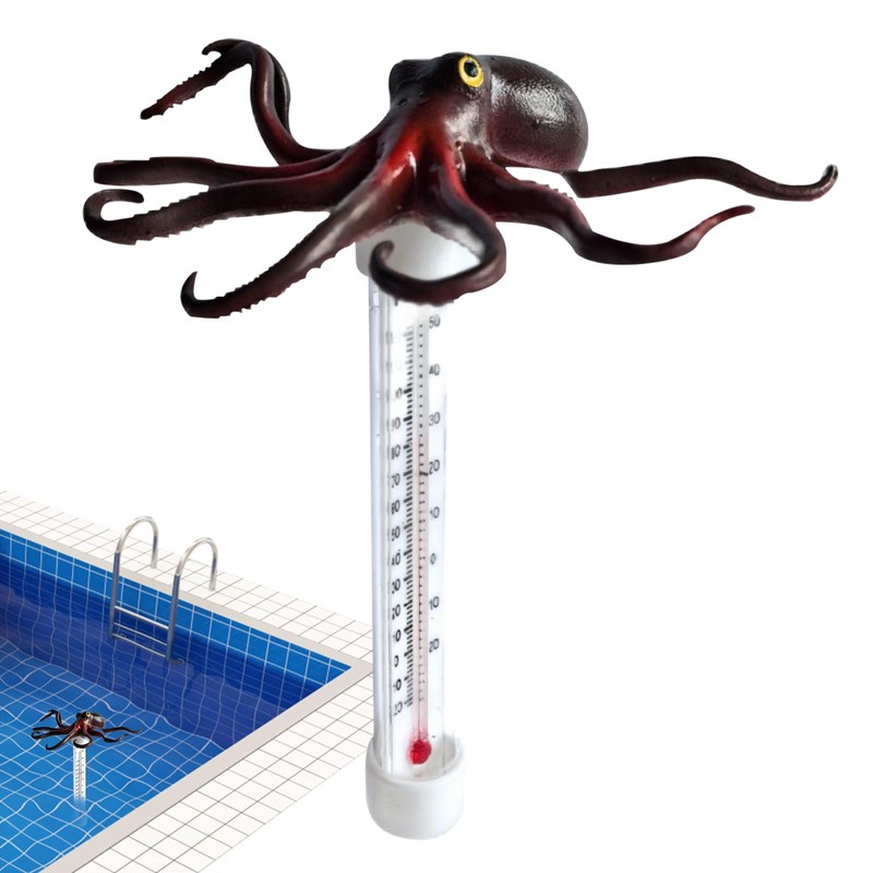 Pool Temperature Thermometers Floating,Swimming Pool Thermometers - Octopus Shape Large