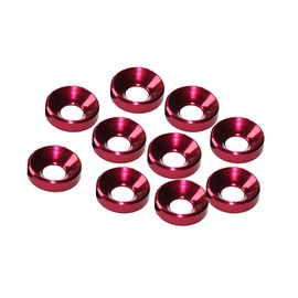 BE-TOOL M4 Red Anodized Aluminum Countersunk Washer Car Washer 10pcs