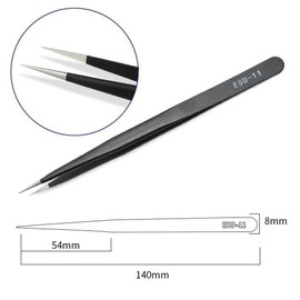 3 Pieces Precision ESD Tweezers Set,Stainless Steel Anti-Static Tweezers with Curved, Pointed for Eyelash Extension,Craft,Jewelry Making,Electronics,Hair Removal