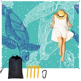 DAJASD Beach Blanket, Sand-Free, Large 210 x 200 cm, Microfibre Beach Towel, Picnic Blanket with 4 Pegs, Foldable Ultralight Beach Blanket, Sand-Free, Camping Blanket Beach for Beach, Hiking, Travel