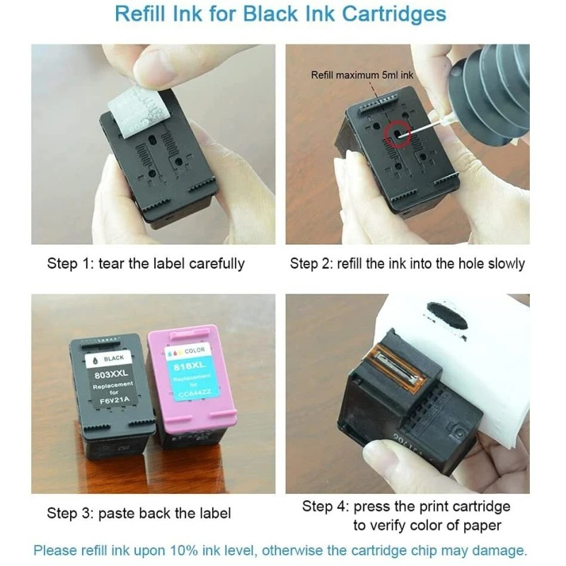 Universal Refill ink for HP 62XL ENVY 5740 7640 7645