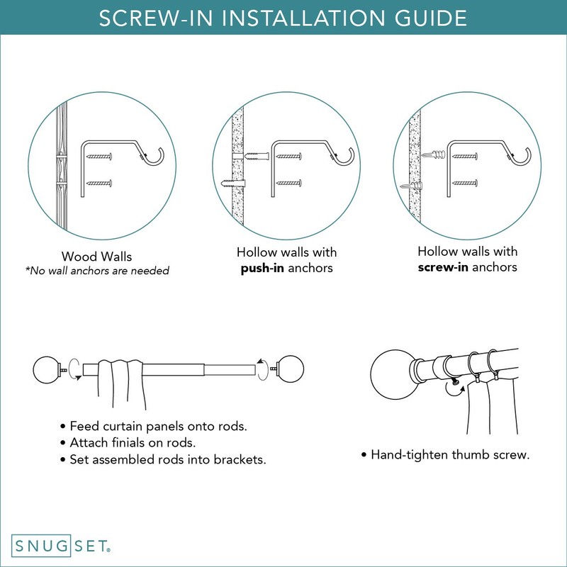 Curtain Rod, Quick Easy Installation, No Tools Option, 1" Diameter,