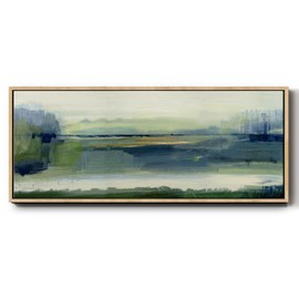 Renditions Gallery Abstract Nature Wall Art Glistening Meadow Serenity Floater Frame Paintings for Bedroom Living Room Kitchen - 24"X60" NATURAL GAL037