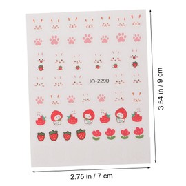 IWOWHERO 8 Sheets Rabbit Nail Stickers DIY Decals for Women Girls Holiday Nail Art Decals Decor