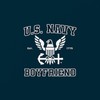 CafePress U.S. Navy Boyfriend White and Blue Square Pillow, Decorative