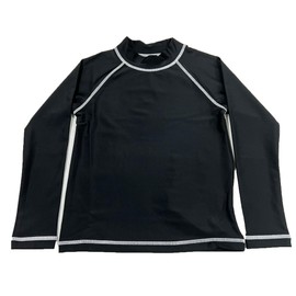 Lakua GN-5505 School Rash Guard, No Zipper, No Zipper, No Cover, For Girls, Boys, Solid Color, Black