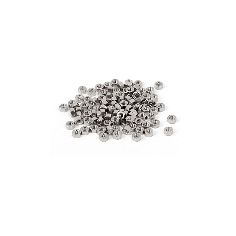Sourcingmap M1.4 x 1.5mm Nickel Plated Hexagon Hex Nuts Fasteners