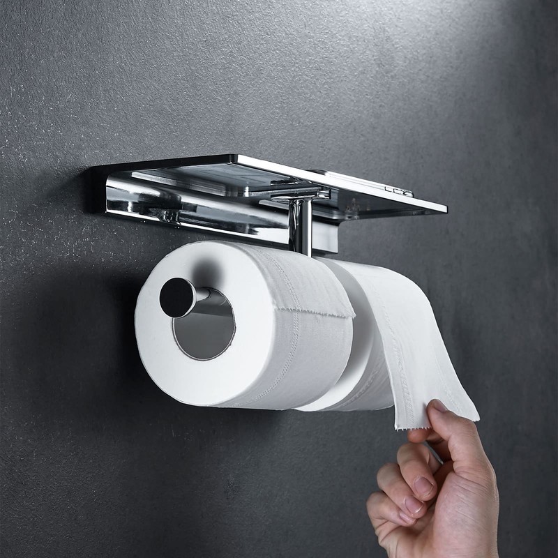 Sanliv Toilet Paper Holders,Chrome Double Toilet Paper Roll Holder with